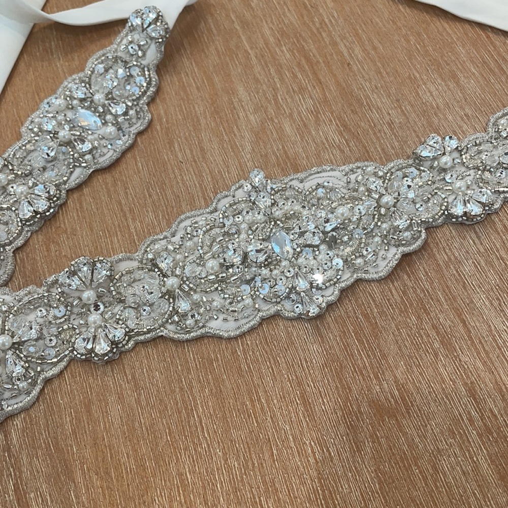 Brand new Town and Country bridal belt with crystals and pearls